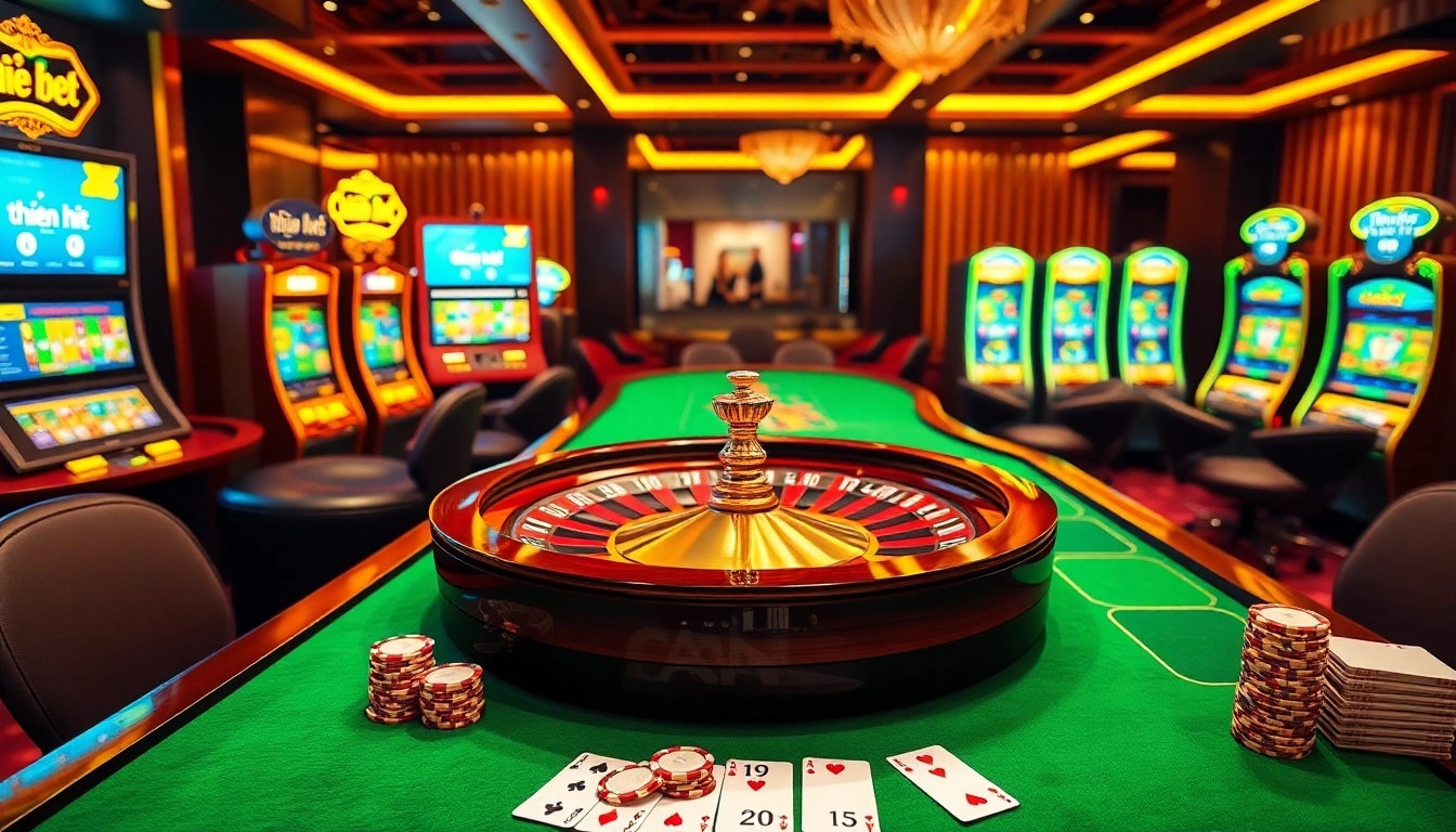 Experience excitement at thiên hạ bet's vibrant casino scene with thrilling roulette and poker tables.
