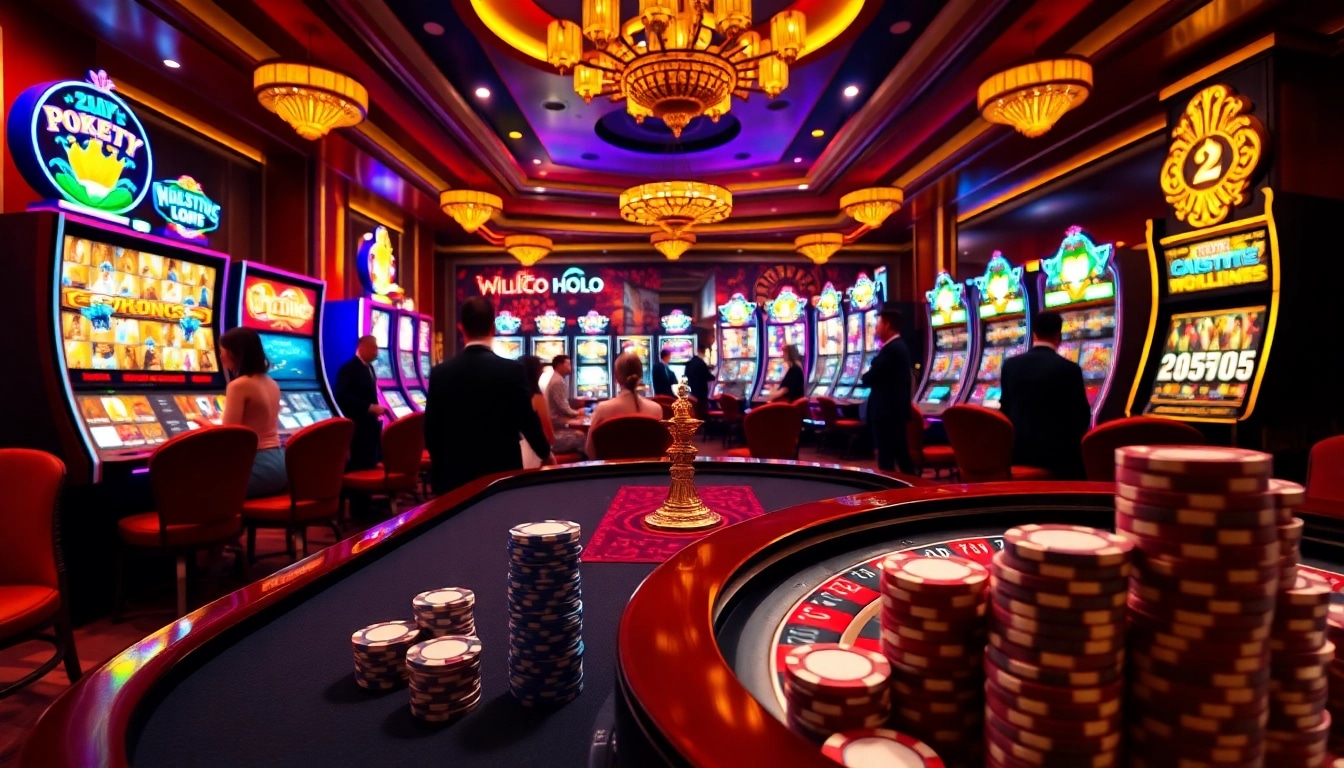 Experience thrilling gameplay at https://tylekeo.bio/ with vibrant casino visuals showcasing poker and roulette.