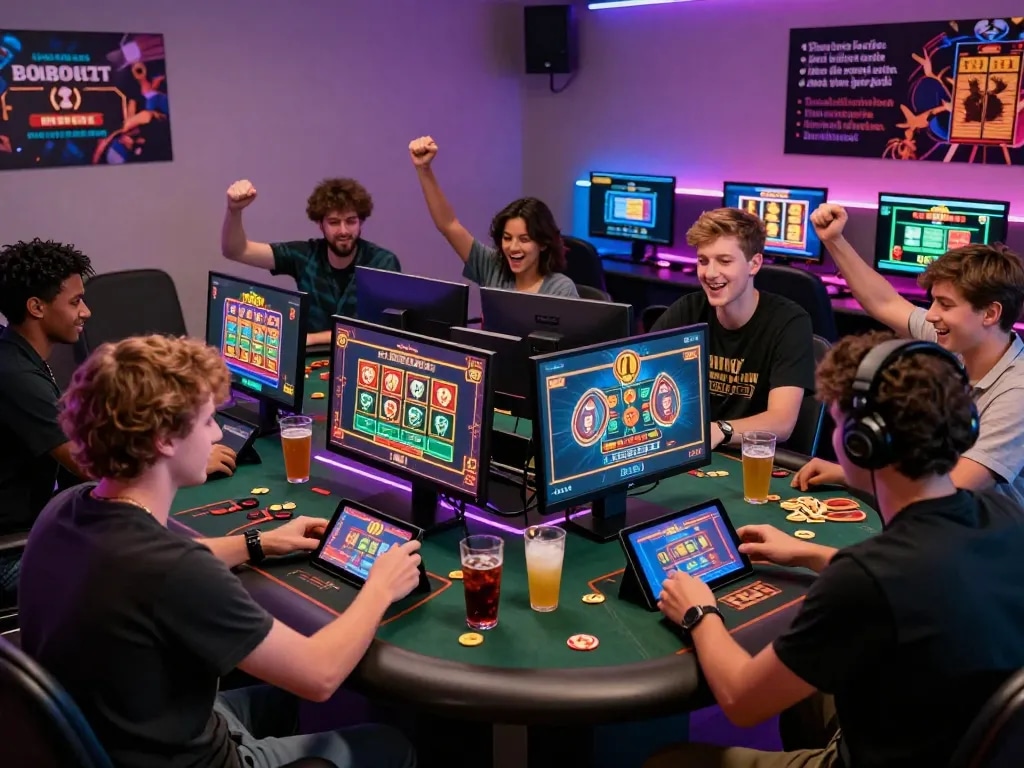 Players enjoying an exciting gem88 gaming session with vibrant graphics and a lively atmosphere.