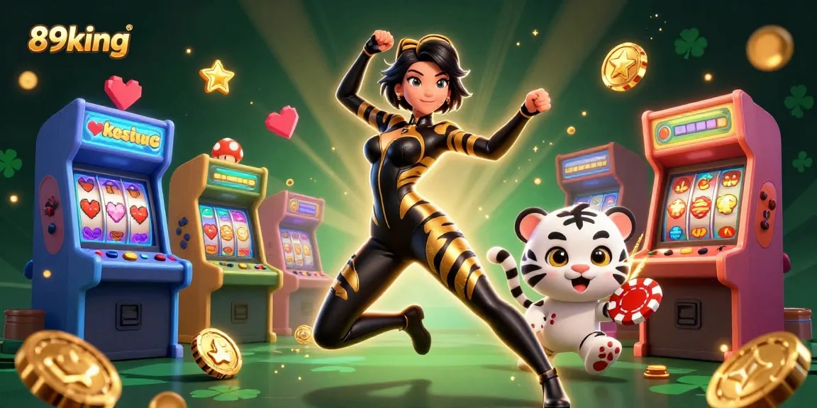 Engage in thrilling gameplay at 89king with a captivating 3D illustration of vibrant casino elements.