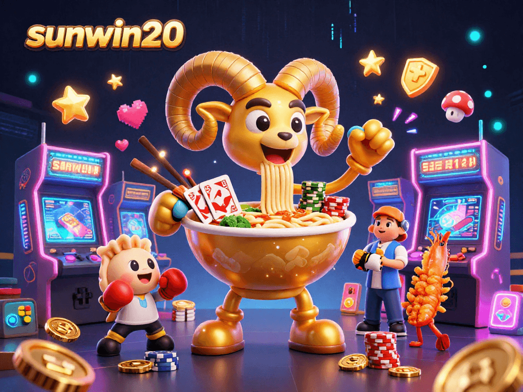 Engage with thrilling games at sunwin20 featuring vibrant 3D characters and casino-themed elements.