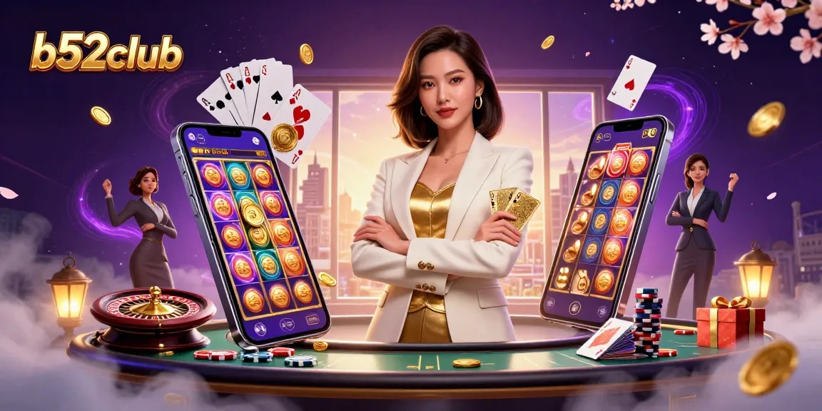 Winning at b52club with a powerful businesswoman in an elegant casino setting