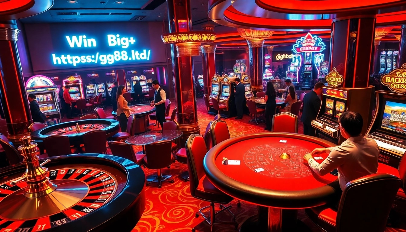 Experience excitement at https://gg88.ltd/ with vibrant casino tables and animated slot machines.