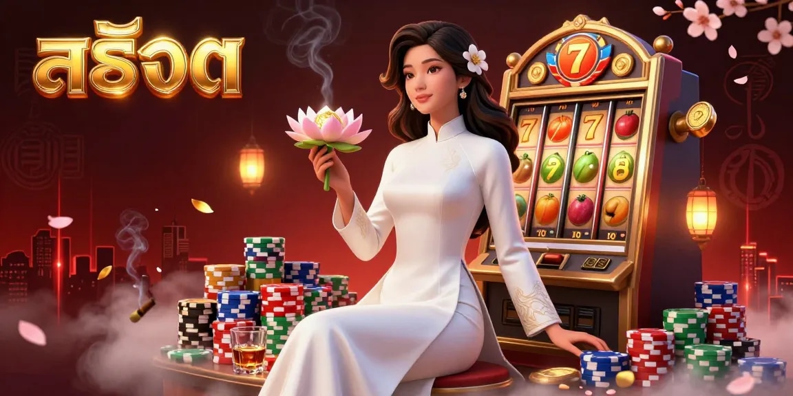 Engage with exciting สล็อต slot machines and dynamic casino elements in a vibrant 3D illustration.