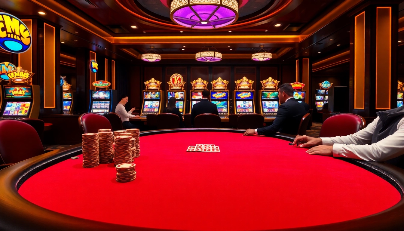 Experience high-stakes gambling at Haywin with vibrant poker games and luxurious decor.
