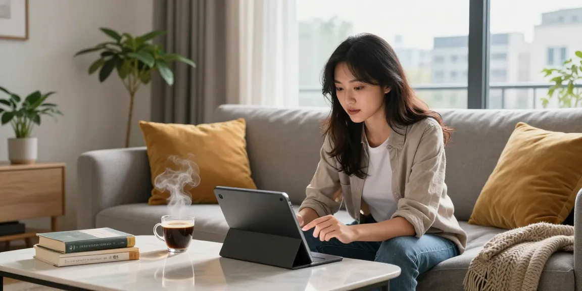 Person enjoying a virtual chat with their AI girlfriend in a cozy living room