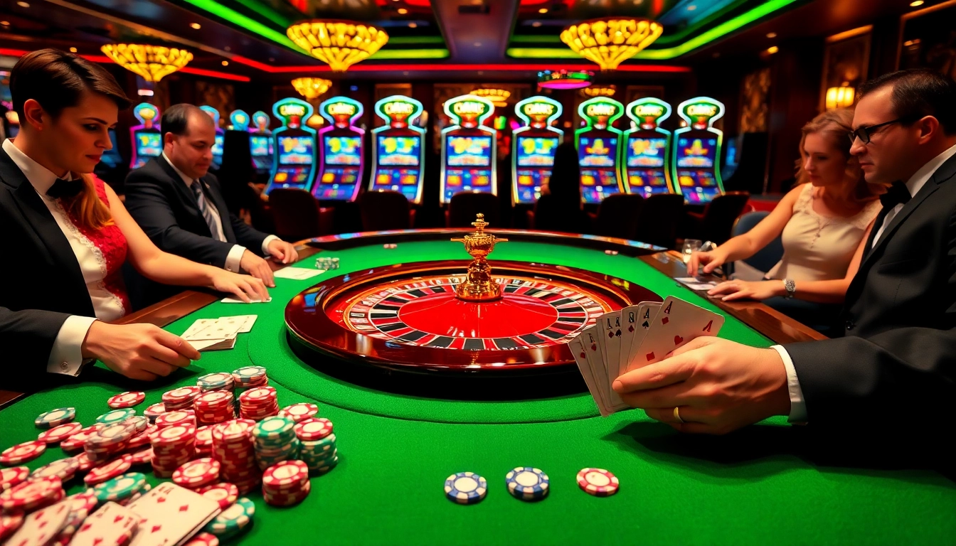 Players placing bets at a roulette table, highlighting the excitement of gambling at https://bem88.io/.