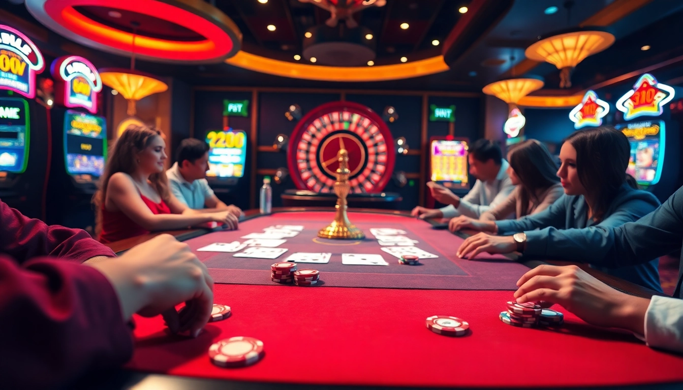 Exciting poker game at a luxury casino, celebrating the thrill of 888vnd betting.