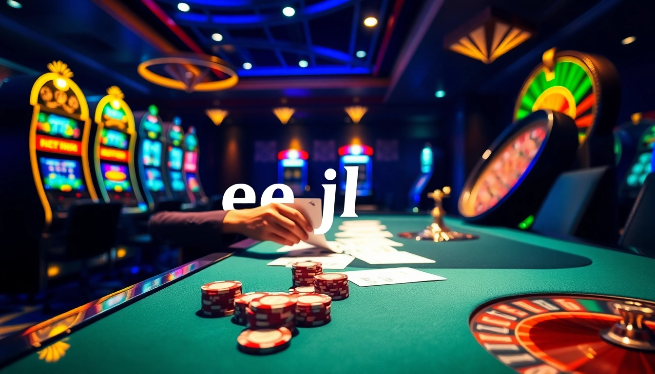 Experience the excitement of ee jl casino gaming with vibrant roulette and poker elements.