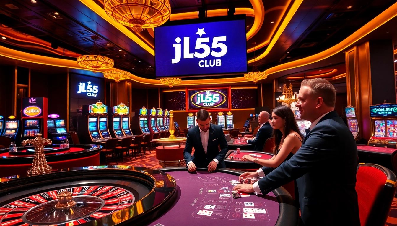 Players enjoying their time at the jl55 club casino, surrounded by vibrant gaming options.