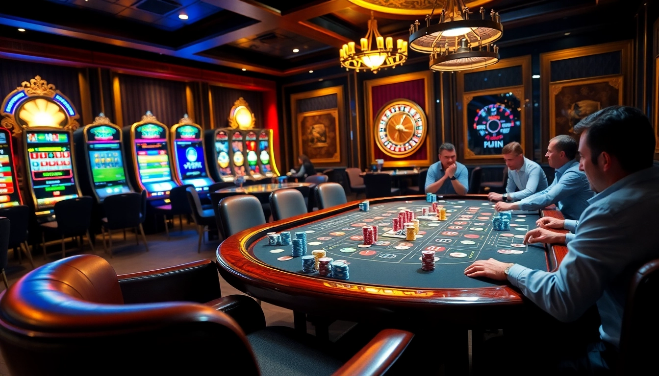 Players enjoying a high-stakes game at the poker table on https://hb88hz.club/ with vibrant chips and cards.