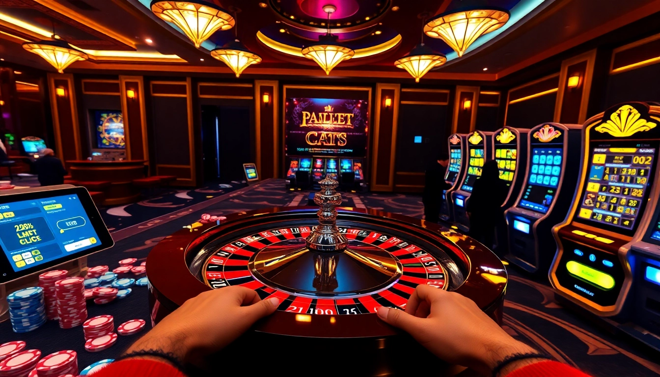 Enjoy the thrill of betting at https://bet88.talk/ with an exciting online casino scene featuring roulette and poker chips.