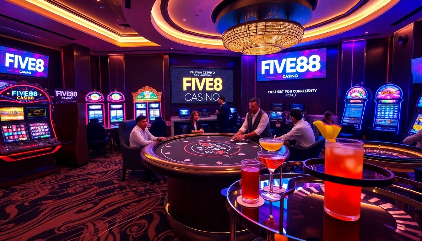 Experience the excitement at FIVE88 Casino with vibrant slot machines and high-stakes poker games.