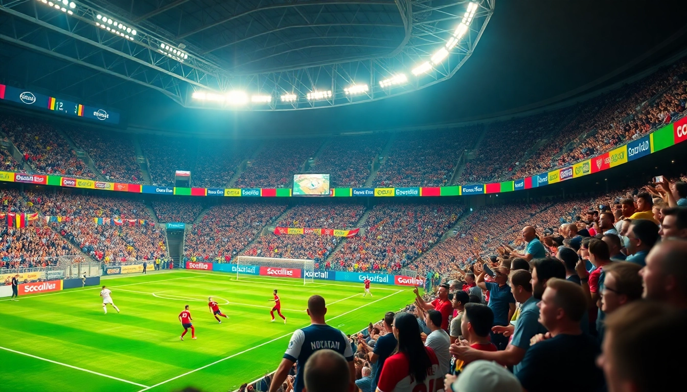 Xem Bóng Socolive live football match with enthusiastic fans and vibrant stadium atmosphere.