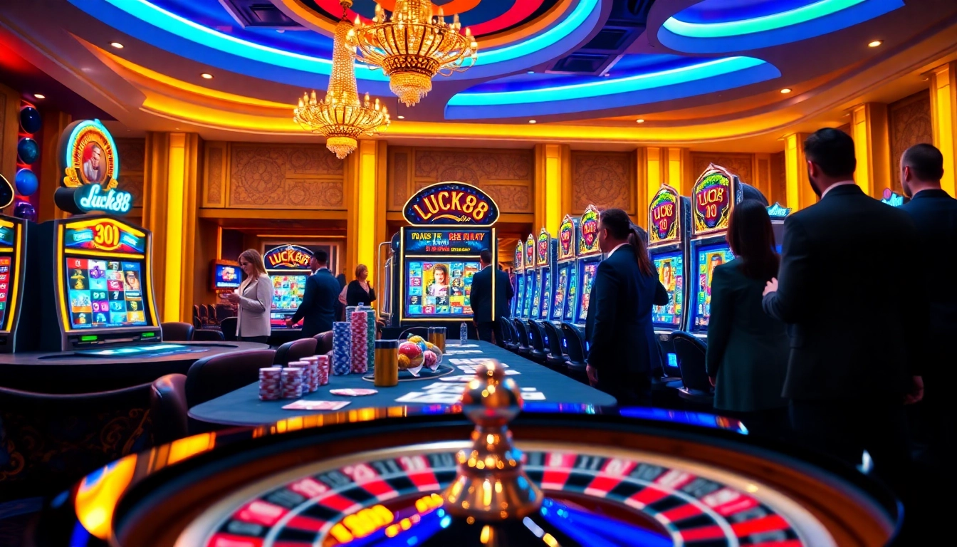 Experience the excitement at luck88 slot machines in a vibrant casino atmosphere.