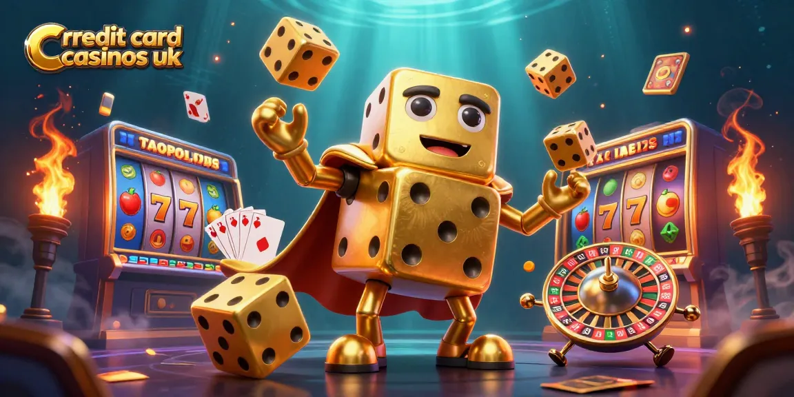 Engage with credit card casinos uk through a thrilling illustration of casino elements and characters.